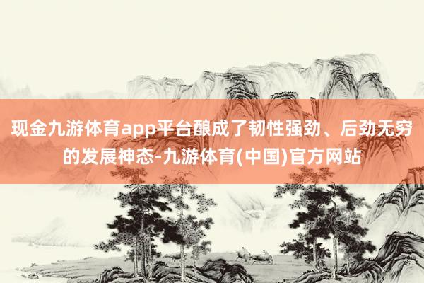现金九游体育app平台酿成了韧性强劲、后劲无穷的发展神态-九游体育(中国)官方网站