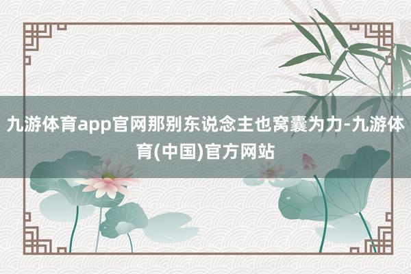 九游体育app官网那别东说念主也窝囊为力-九游体育(中国)官方网站